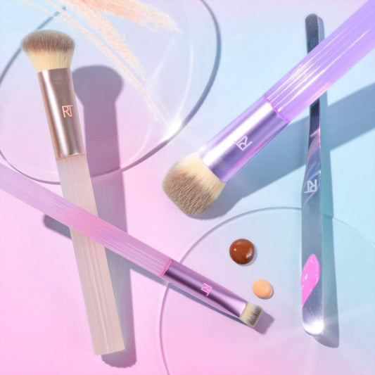 Real Techniques | Pastel Pop Plumped Up Base Makeup Brush Set