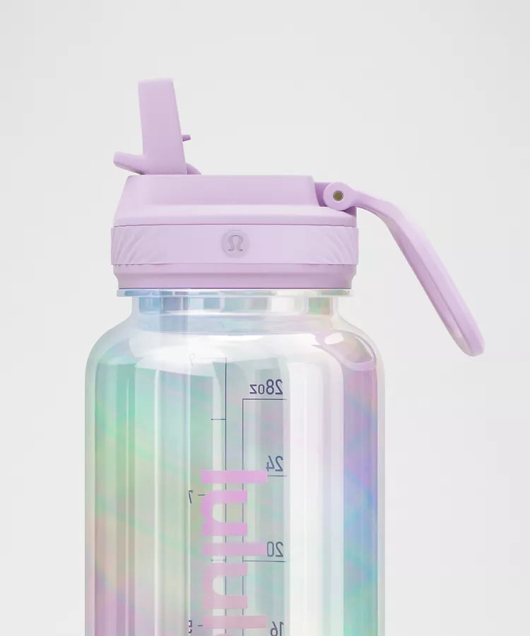 Lululemon | Back To Life Clear Bottle 32oz Straw Lid Iridescent