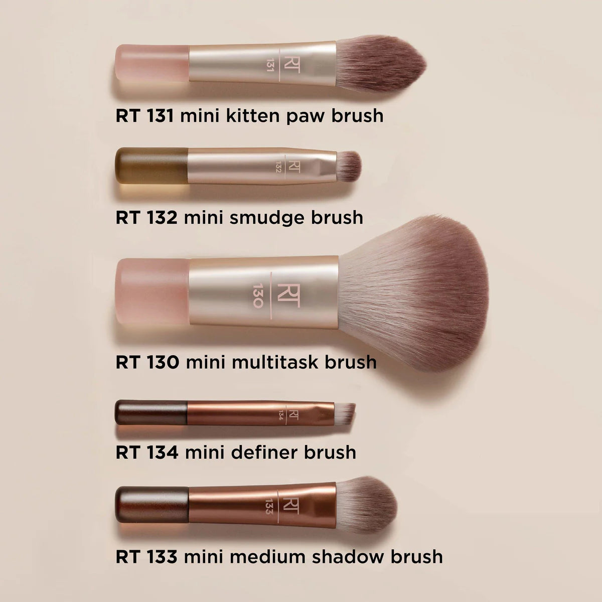 Real Techniques | New Nudes 2.0 On-The-Glow Mini Brush Set + Mirrored Compact