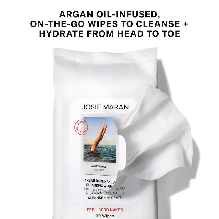Josie Maran | Argan Bare Naked Cleansing Wipes 30 ct