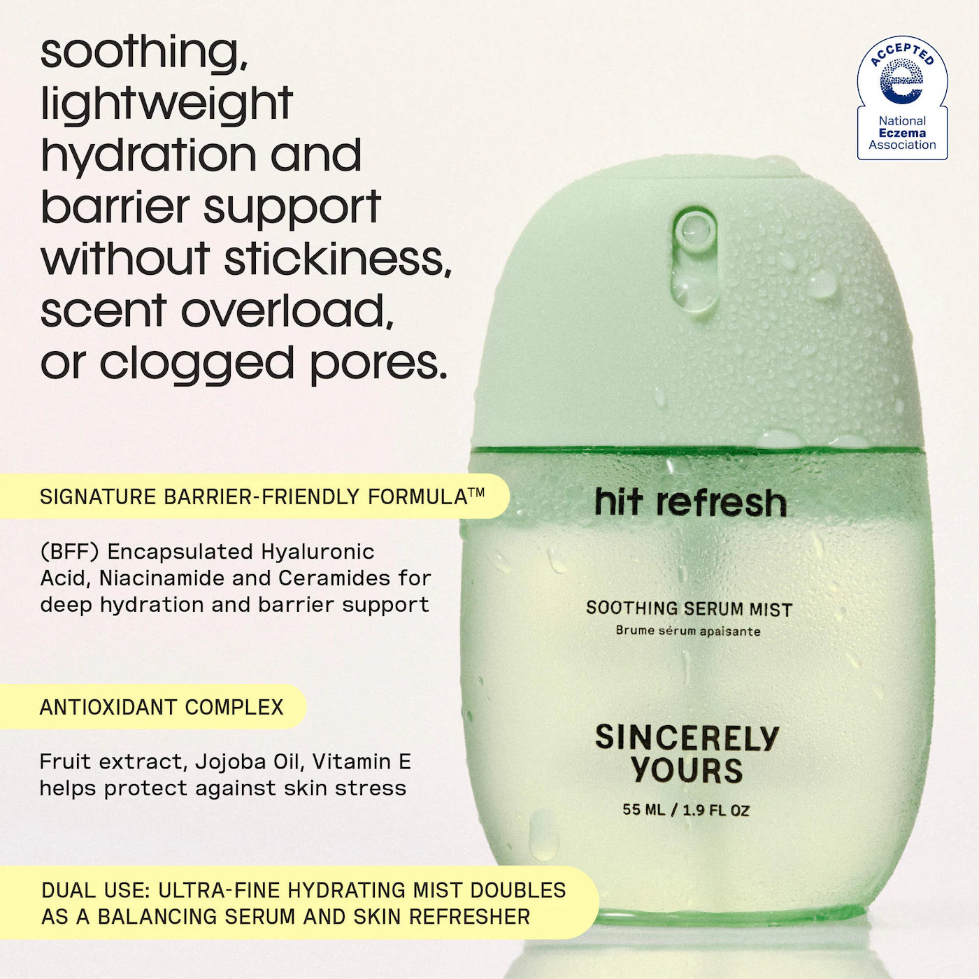 Sincerely Yours | Hit Refresh Soothing and Hydrating Serum Mist with Cucumber Extract