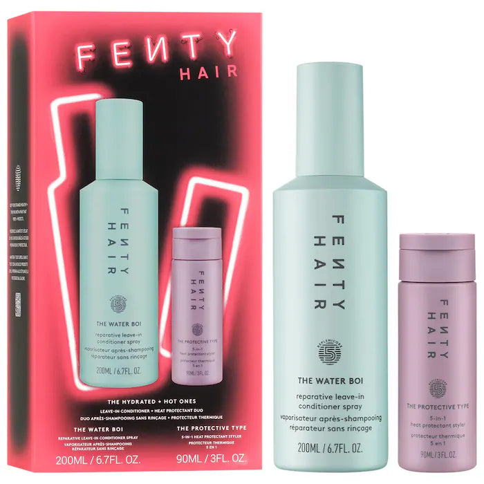 Fenty Beauty by Rihanna | The Hot & Hydrated Ones Heat Protectant & Leave-In Conditioner Hair Gift Set