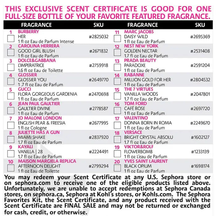 Sephora Favorites | Holiday Perfume Sampler Set w/ Redeemable Voucher