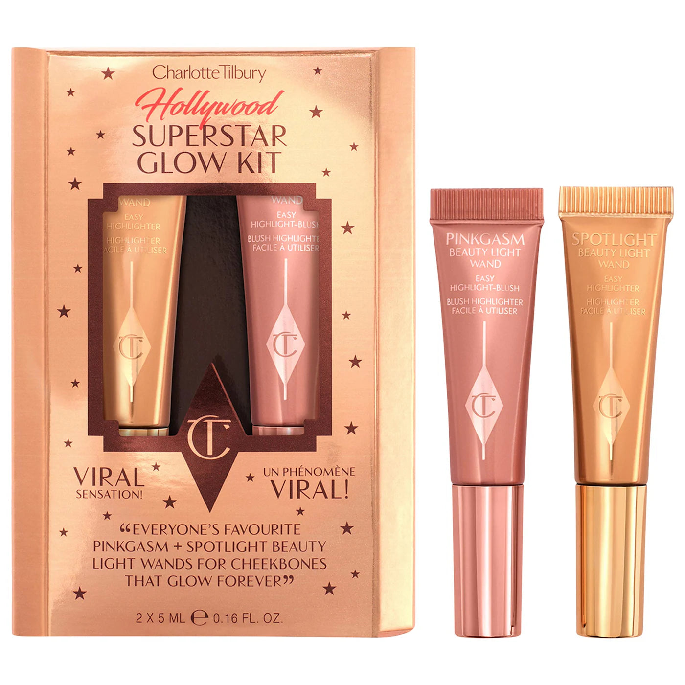 Charlotte Tilbury | Mini Hollywood Superstar Beauty Highlighter Wand Duo Gift Set