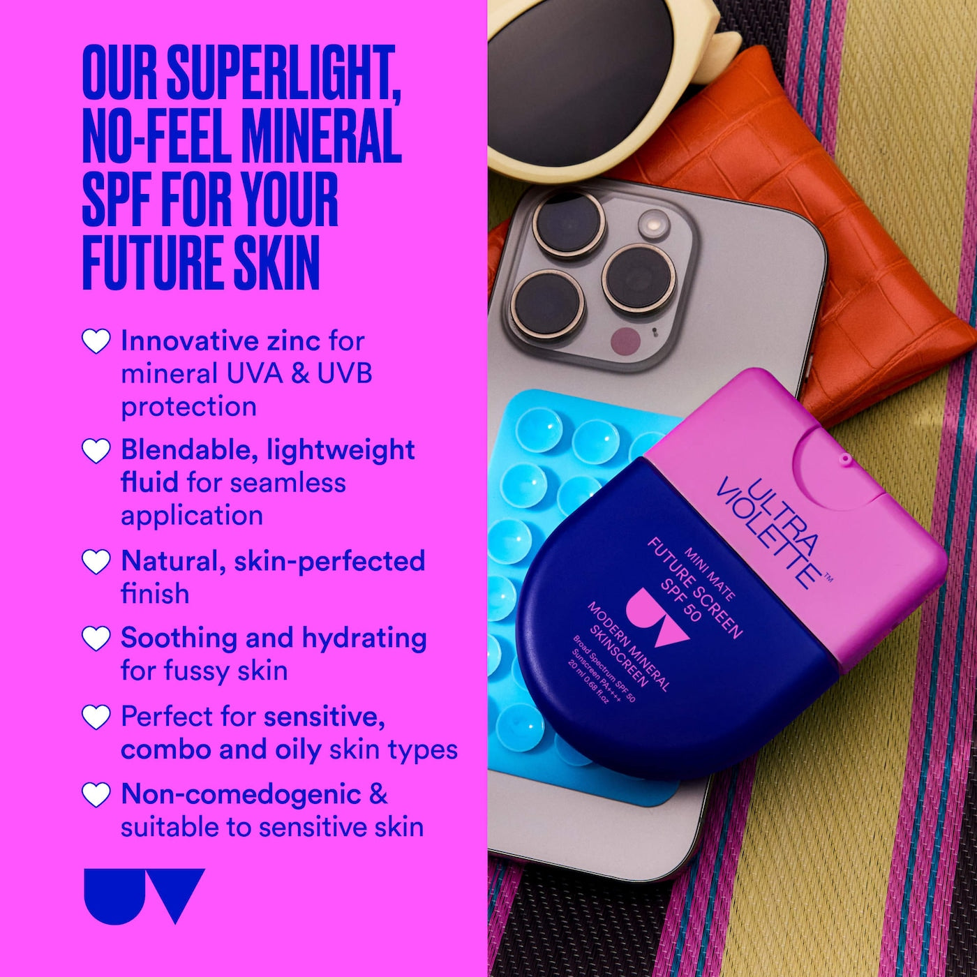 Ultra Violette | Future Screen SPF 50 Mini Mate Mineral Fragrance Free Facial Sunscreen Serum