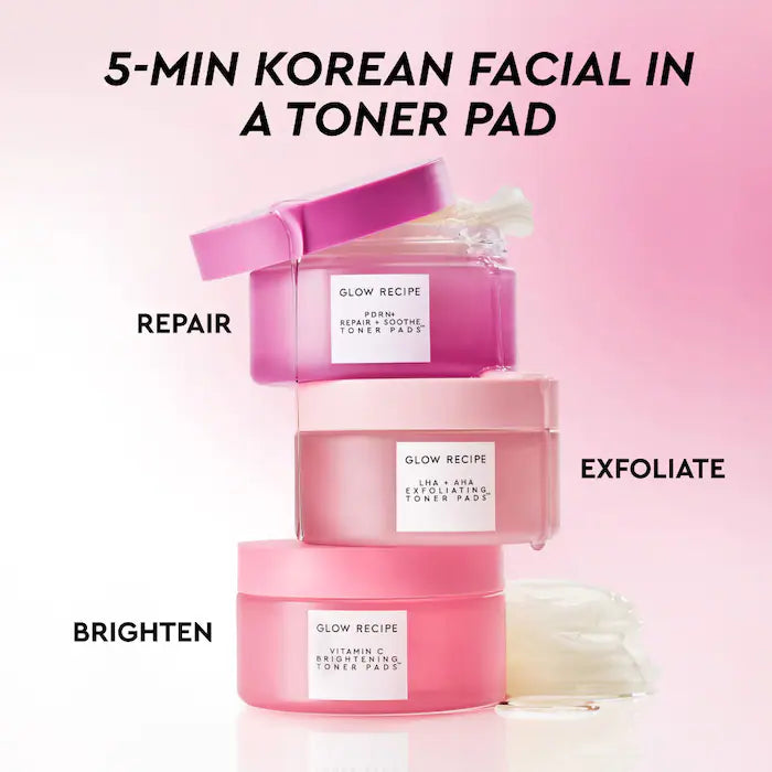 Glow recipe | Korean Toner Pad Skin Care Kit for Pores, Dark Spots, and Skin Barrier Repair