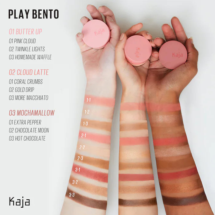 Kaja | Play Bento Cream Bronzer, Powder Blush and Highlighter Sculpting Trio