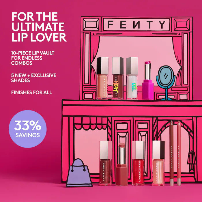 Fenty Beauty by Rihanna | The Fenty Beauty Lip Vault 10-Piece Lip Gloss + Liner Makeup Gift Set