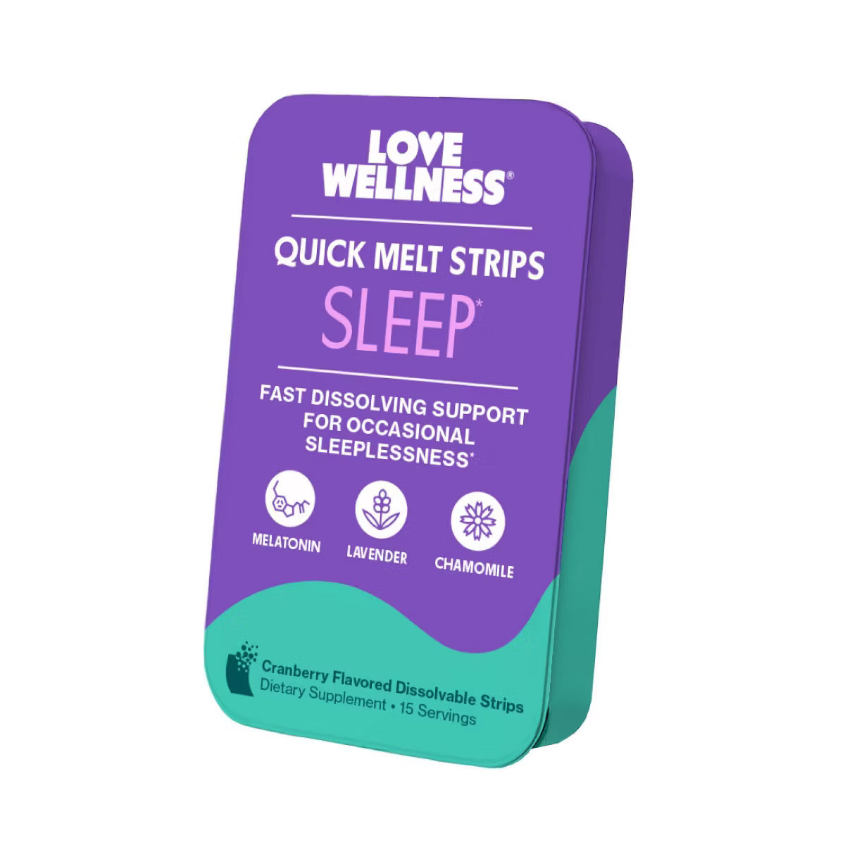 Love Wellness | Sleep Quick Melt Strips - Occasional Sleeplessness Support - Cranberry - 15ct