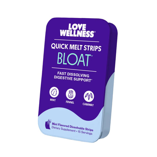 Love Wellness | Bloat Quick Melt Strips - Digestive Support - Herbal Mint - 15ct