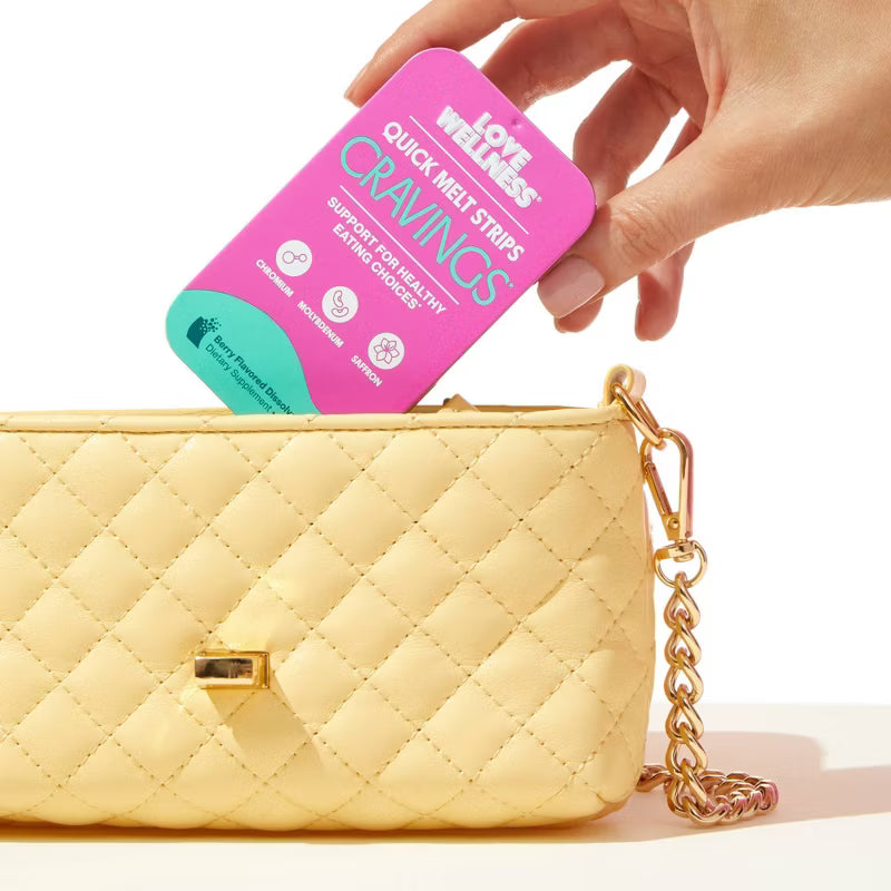 Love Wellness | Cravings Quick Melt Strips - Healthy Eating Support - Mixed Berry - 15ct