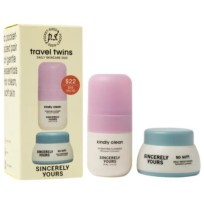 Sincerely Yours | Travel Twins Mini Cleanser & Moisturizer Duo for Sensitive Skin