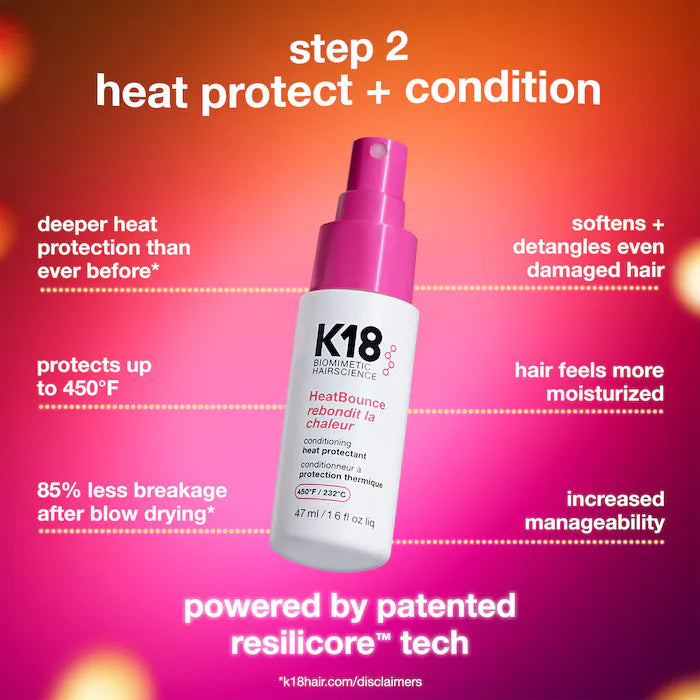 K18 Biomimetic Hairscience | Repair + Protect Mini Leave-In Molecular Repair Mask & HeatBounce Leave-In Conditioner Gift Set