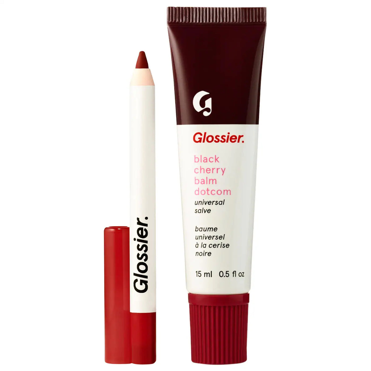 Glossier | Black Cherry Balm Dotcom & Mini Lip Line Lip Liner Pencil Makeup Gift Set