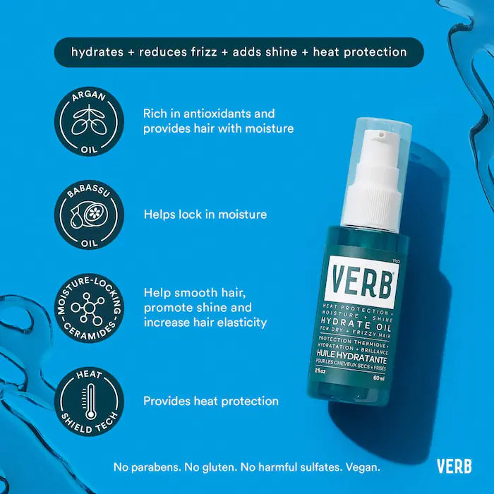 Verb | Hydrate Heat Protectant Oil for Dry, Frizzy Hair