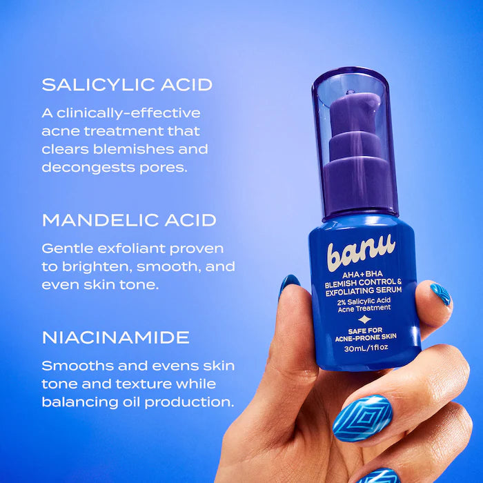 banu | AHA + BHA Blemish Clearing and Exfoliating Serum with 2% Salicylic Acid