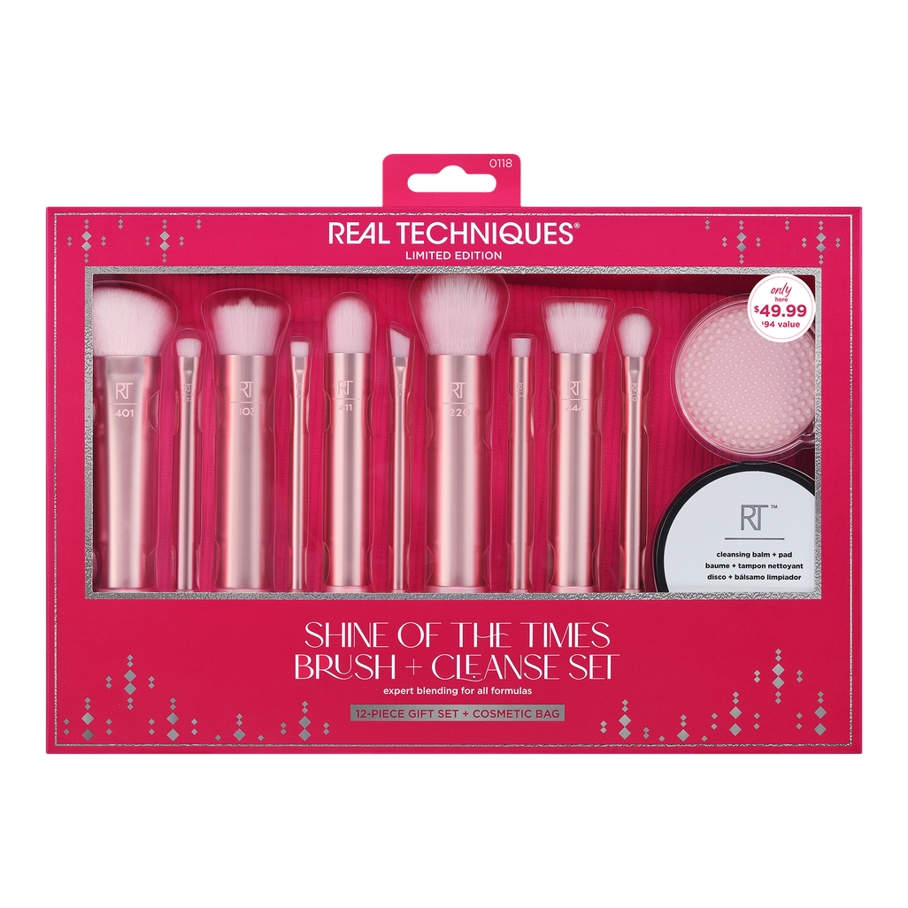 Real Techniques
Shine of The Times 12-Piece Makeup Brush + Cleanse Gift Set