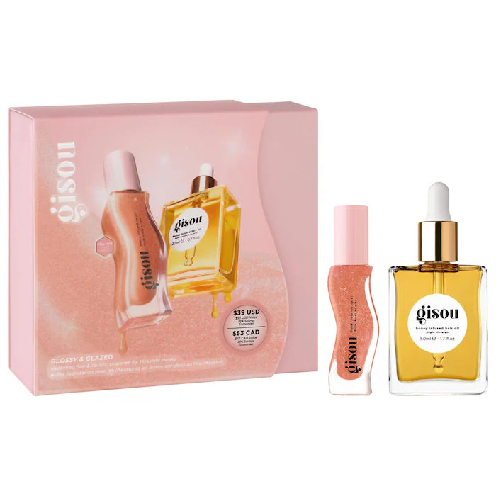 Gisou | Glossy & Glazed Hair & Lip Oil Gift Set