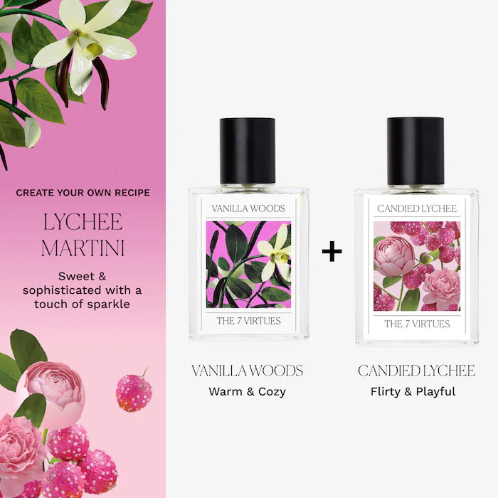 The 7 Virtues | Gourmand Vanilla Layering Perfume Set with Cherry & Lychee