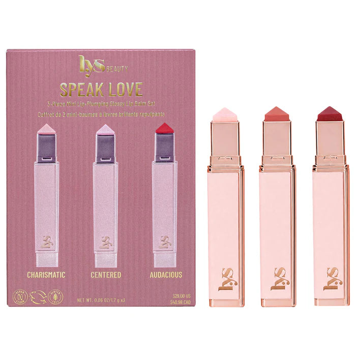 LYS Beauty | Mini Speak Love 3-piece Lip-Plumping Glossy Lip Balm Set