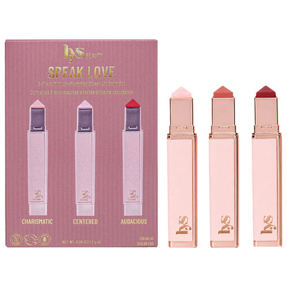 LYS Beauty | Mini Speak Love 3-piece Lip-Plumping Glossy Lip Balm Set