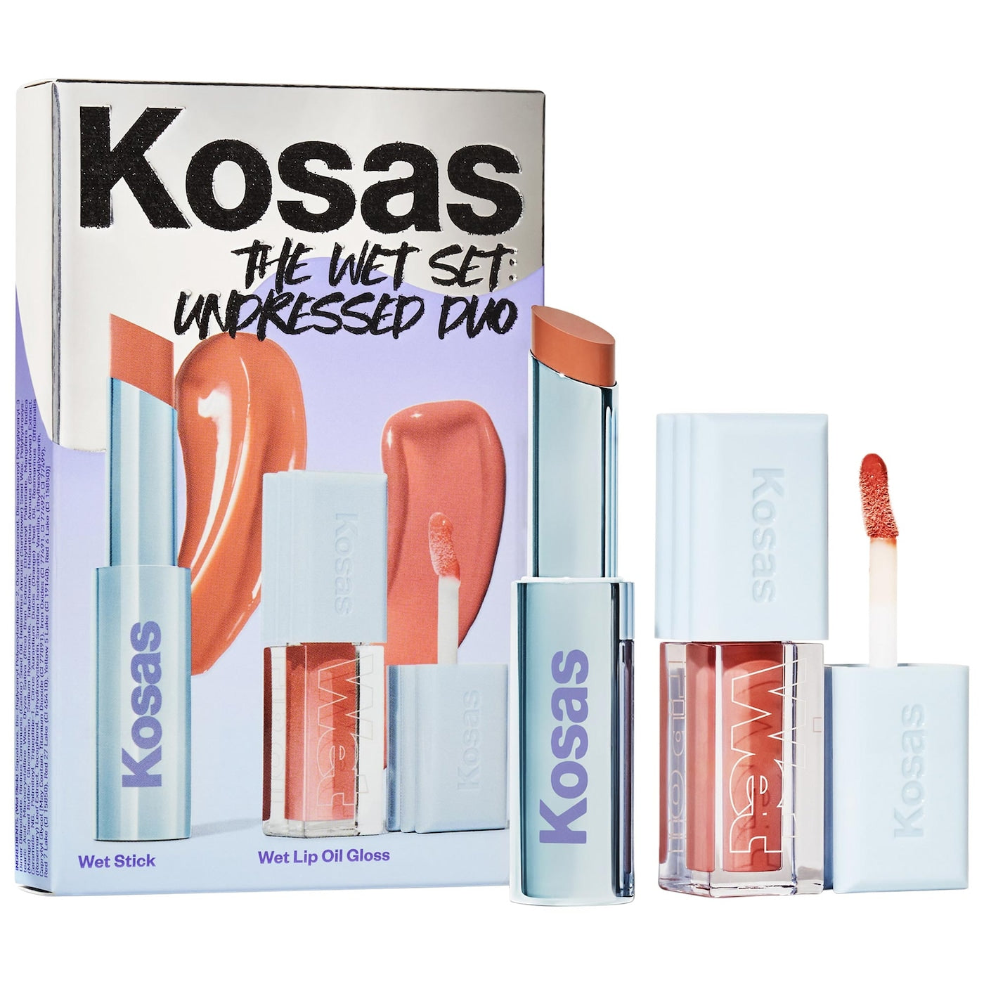 Kosas | The Wet Set Undressed: Nude Sheer Lipstick + Lip Oil Set