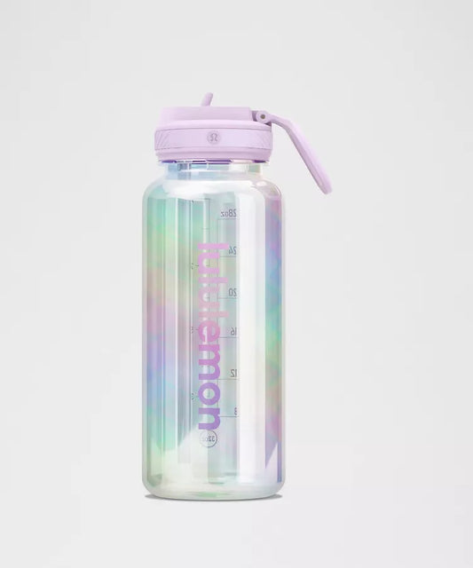 Lululemon | Back To Life Clear Bottle 32oz Straw Lid Iridescent