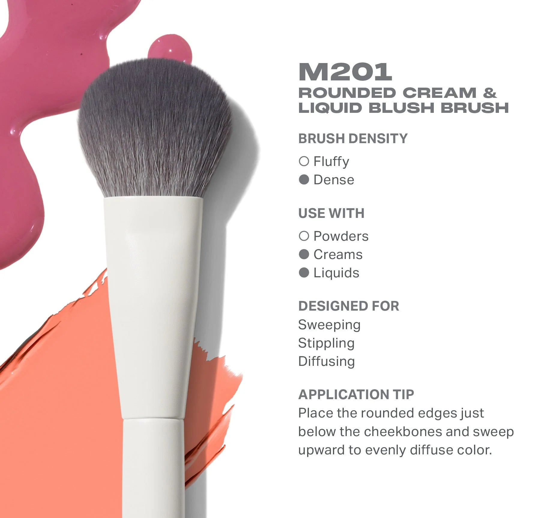 Morphe M201 Rounded Cream Liquid Blush Brush – DaMar Beauty