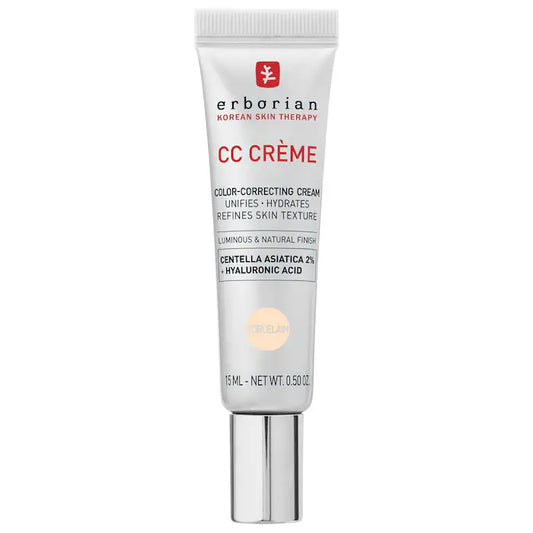 Erborian | Mini CC Cream Color-Corrector for Natural Luminous Finish with Korean 2% Centella Asiatica Extract and Hyaluronic Acid