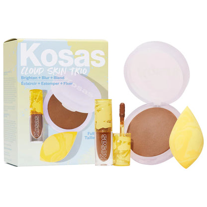 Kosas | Cloud Skin Complexion Bestsellers Set - Concealer, Setting Powder, Makeup Sponge