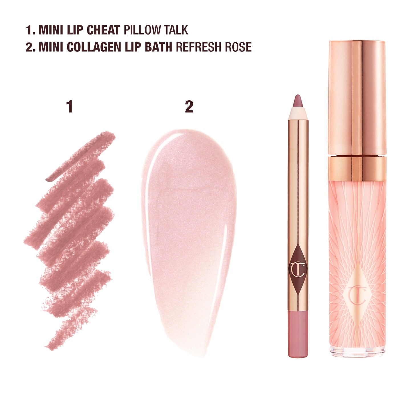 Charlotte Tilbury | Mini Glossy Pink Lip Gloss + Lip Liner Set