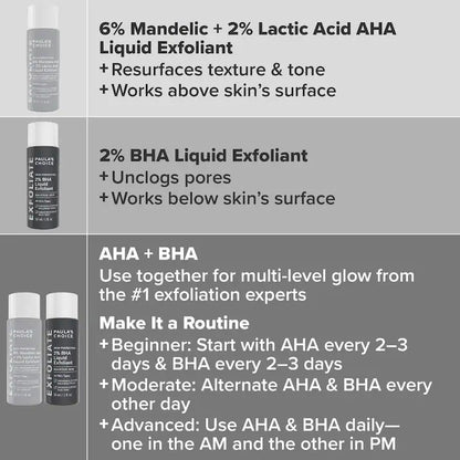 Paula's Choice | Expert Exfoliation Kit with 2% BHA + 6% Mandelic Acid AHA