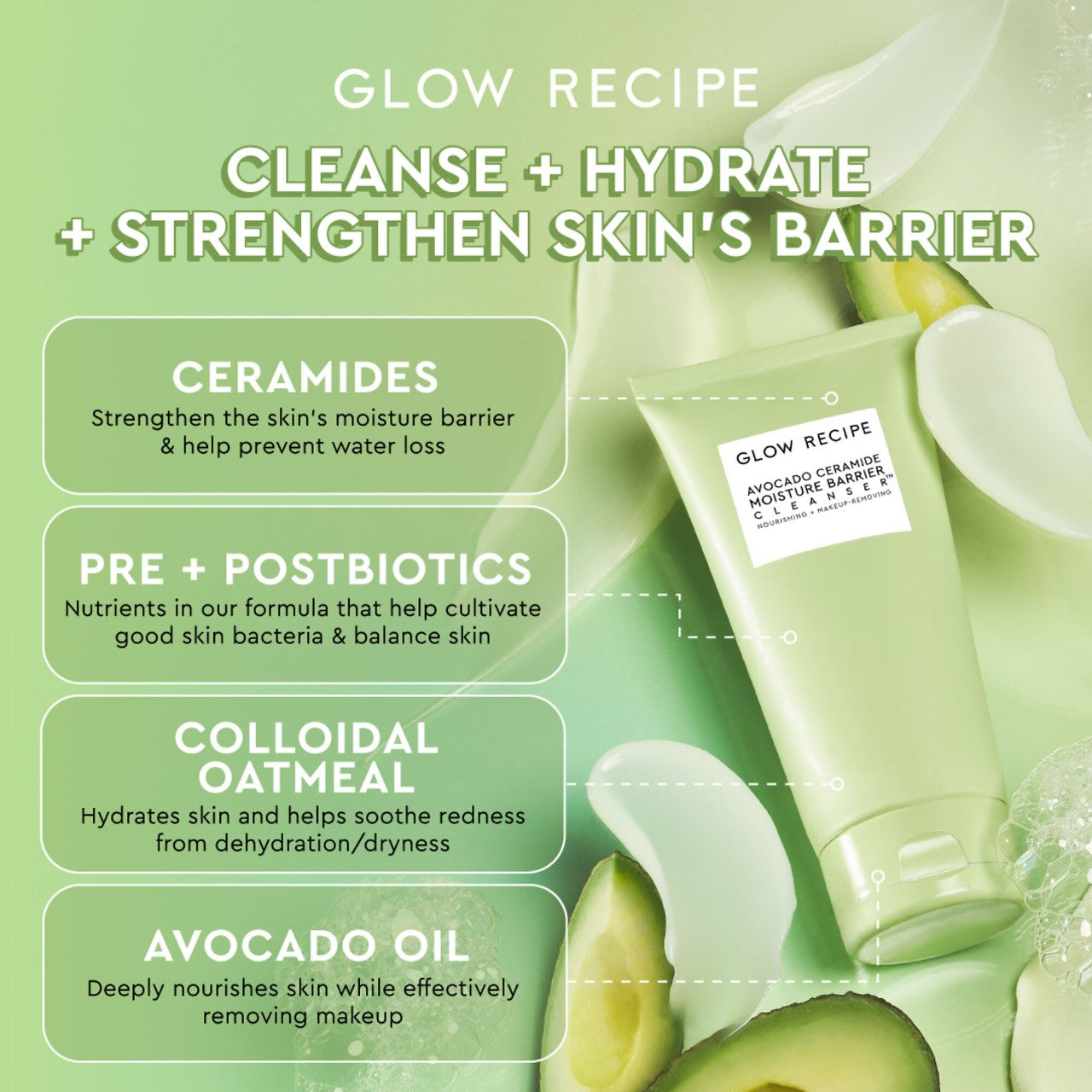 Glow Recipe | Avocado Ceramide Moisture Barrier Cleanser