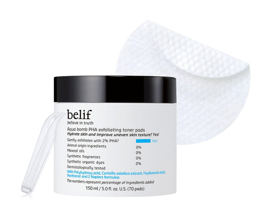 belif | Aqua Bomb PHA Exfoliating Toner Pads
