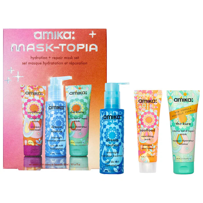 Amika | Mask-Topia Hydration + Repair Hair Mask Set