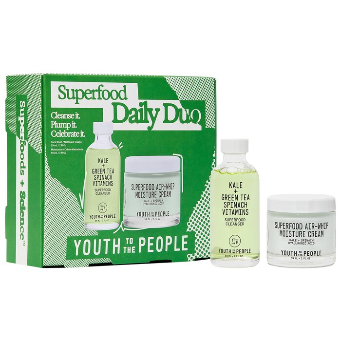 Youth To The People |  Superfood Daily Duo with Cleanser and Air-Whip Lightweight Face Moisturizer