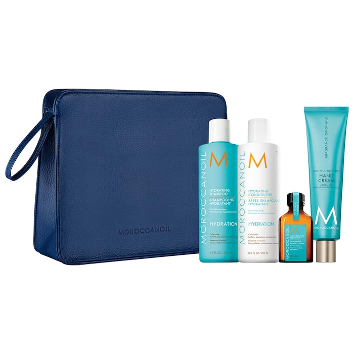Moroccanoil | Hydrating Shampoo, Conditioner, Hair Oil, and Hand Cream Gift Set