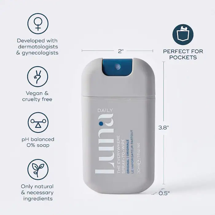 LUNA DAILY | The Original Everywhere Spray-To-Wipe Mini - With Prebiotics + Vitamins C & E