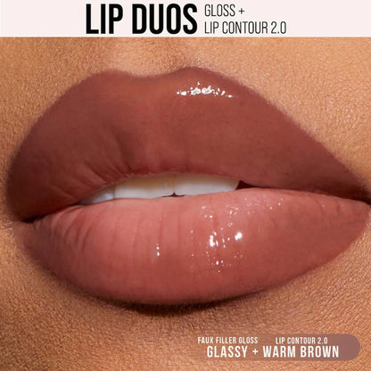 HUDA BEAUTY |  90s Brown Lip Liner and Lip Gloss Set