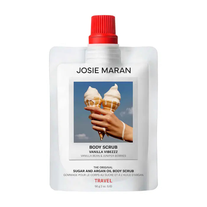 Josie Maran | Vanilla Vibezzz - Argan Oil + Sugar Balm Refillable Exfoliating Body Scrub Jar