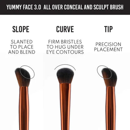 Danessa Myricks | Beauty Yummy Face 3.0 Targeted All Over Face Conceal & Sculpt Brush- For liquid, Creams or Powders