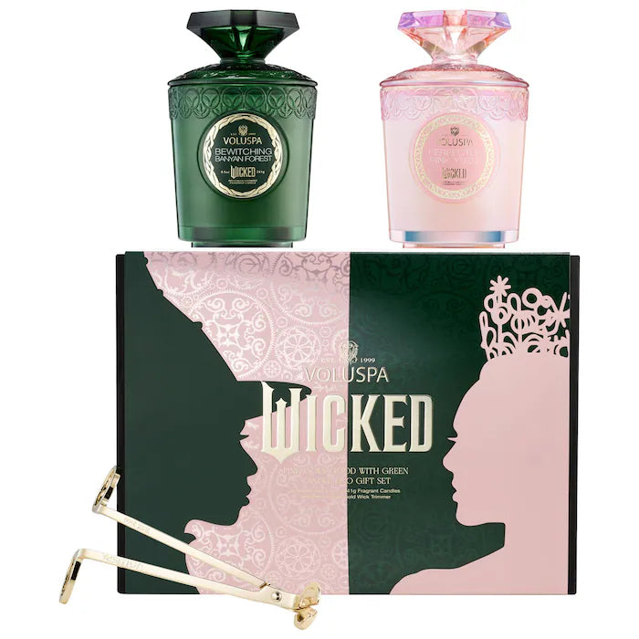 VOLUSPA | WICKED Pink Goes Good with Green Candle Duo Set