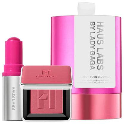 HAUS LABS BY LADY GAGA | Color Fuse Glassy Blush Balm Stick + Powder Blush Set