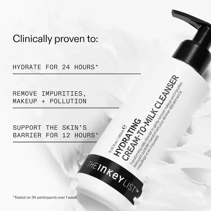 The INKEY List | Hydrating Cream-To-Milk Cleanser with Hyaluronic Acid