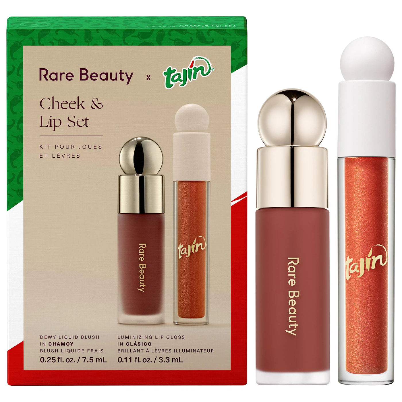Rare Beauty | Rare Beauty x Tajin Soft Pinch Liquid Blush & Positive Light Luminizing Lip Gloss Duo Set