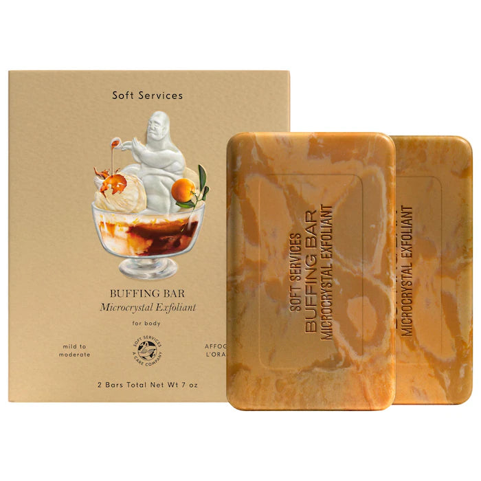Soft Services |Affogato L’Orange Buffing Bar Body Exfoliant (2-pack) with Vanilla, Coconut, Citrus & Espresso