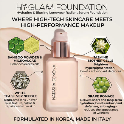 NATASHA DENONA | Hy-Glam Foundation Hydrating & Blurring Luminous Longwear Serum Foundation