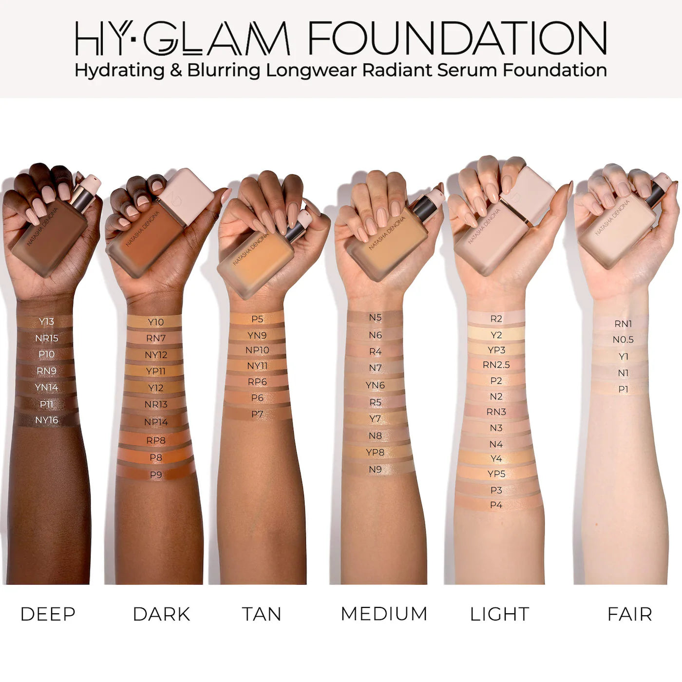 NATASHA DENONA | Hy-Glam Foundation Hydrating & Blurring Luminous Longwear Serum Foundation