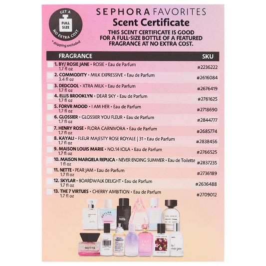 Sephora Favorites |  Next Big Thing Perfume Sampler Set w/ Redeemable Voucher