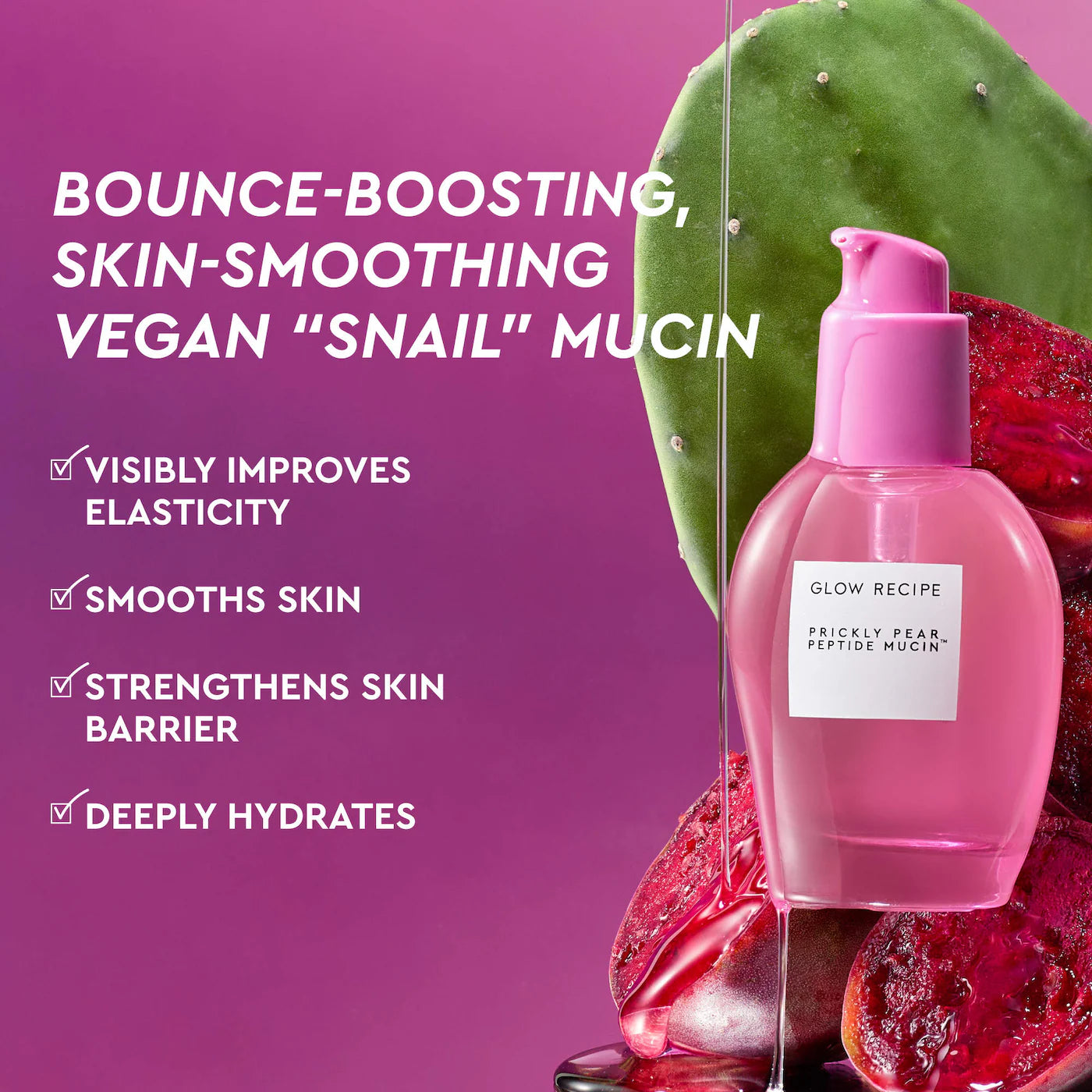 Glow Recipe | Prickly Pear Peptide Bouncy + Hydrating Skin Barrier Vegan Mucin Serum